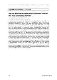 Population Dynamics – Session 2