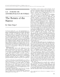 The Return of the Native1