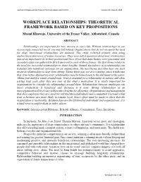 Theoretical Framework Based on Key Propositions