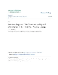Anthropology and GIS: Temporal and Spatial Distribution of the Philippine Negrito Groups Sabino G