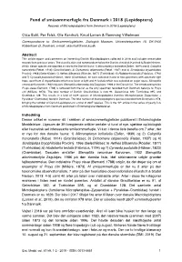 Lepidoptera) Records of Microlepidoptera from Denmark in 2018 (Lepidoptera)