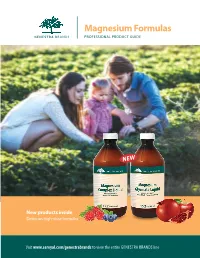 Magnesium Formulas PROFESSIONAL PRODUCT GUIDE