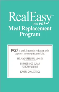 Meal Replacement Program Meal Replacement Program