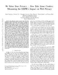 Measuring the GDPR's Impact on Web Privacy