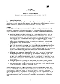MEMBER QUESTION TIME (Standing Order 12) PDF 230 KB