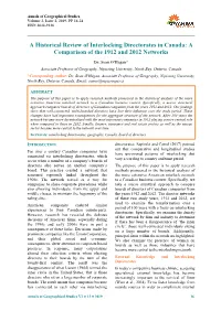 A Historical Review of Interlocking Directorates in Canada: a Comparison of the 1912 and 2012 Networks