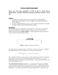 Contact Angle Experiment