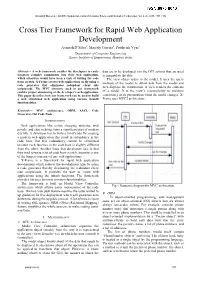 Cross Tier Framework for Rapid Web Application Development