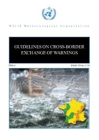 Guidelines on Cross-Border Exchange of Warnings