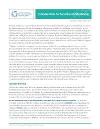 Introduction to Functional Medicine