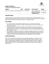 MOTION NO. M2011-23 Elevator and Escalator Maintenance