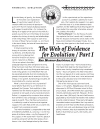The Web of Evidence for Evolution / Part I