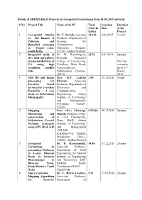 Details of NRDMS R& D Projects on Geospatial Technologies From