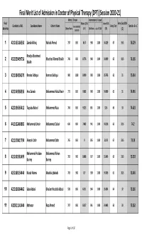 Final Merit List DPT 2020-21 Data.Xlsx