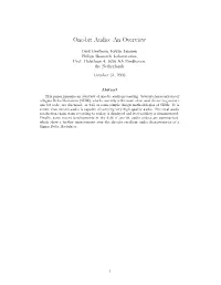 One-Bit Audio: an Overview