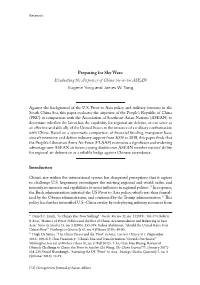 Preparing for Sky Wars: Evaluating the Airpower of China Vis-À-Vis ASEAN Eugene Yong and James W