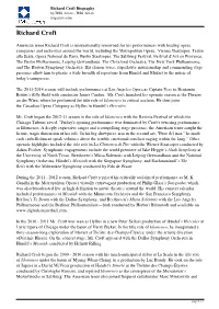 Richard Croft Biography by IMG Artists - IMG Artists Imgartists.Com
