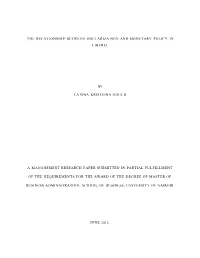 The Relationship Between Dollarization and Monetary Policy in Liberia