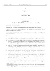2015/1861 of 18 October 2015 Amending Regulation (EU) No 267/2012 Concerning Restrictive Measures Against Iran