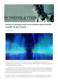 5. Oneapi in Der Praxis