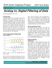 Analog Vs. Digital Filtering of Data