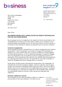 AWB Response Re PR19 Methodology