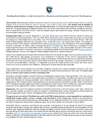 Building Back Better: a Call to Action for a Resilient and Renewable Future for the Bahamas