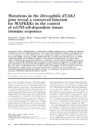 Mutations in the Drosophila Dtak1 Gene Reveal a Conserved Function for Mapkkks in the Control of Rel/NF-␬B-Dependent Innate Immune Responses