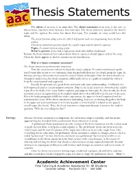 Thesis Statements