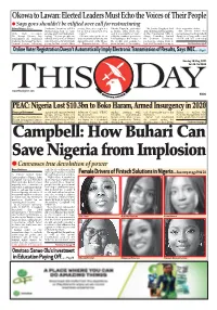 Campbell: How Buhari Can Save Nigeria from Implosion