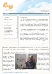 Contents NDPHS Continues Efforts to Have Health Prioritised on The