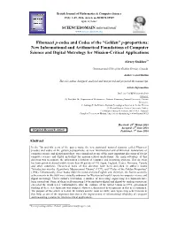 Fibonacci P-Codes and Codes of the “Golden” P-Proportions: New Informational and Arithmetical Foundations of Computer Scienc