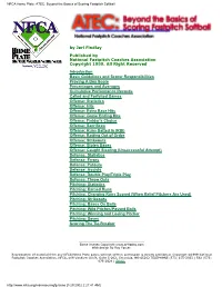 NFCA Home Plate: ATEC: Beyond the Basics of Scoring Fastpitch Softball