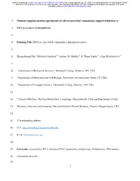Nutrient Supplementation Experiments on Saltern Microbial Communities Support Utilization Of