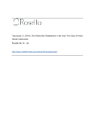 The Father-Son Relationship in the Iliad: the Case of Priam- Hector Introduction