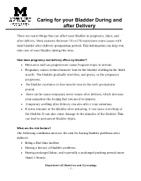 Caring for Your Bladder During and After Delivery