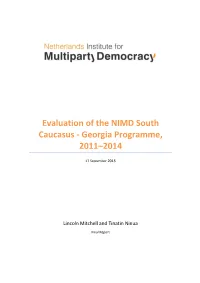 Evaluation of the NIMD South Caucasus - Georgia Programme