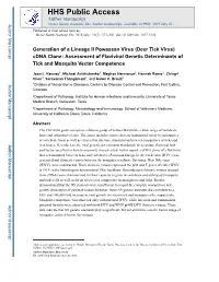 Generation of a Lineage II Powassan Virus (Deer Tick Virus) Cdna Clone: Assessment of Flaviviral Genetic Determinants of Tick and Mosquito Vector Competence