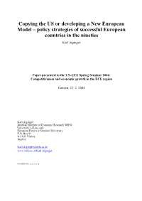 Policy Strategies of Successful European Countries in the Nineties Karl Aiginger