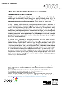 Cabinet Office Consultation on 'Better Use of Data in Government