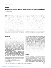 Geographical Patterns of Threat Among Pigeons and Doves (Columbidae)