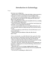 Introduction to Eschatology