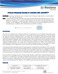 Protocol: Measuring Viscosity of Cosmetics with Microvisctm