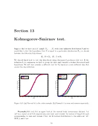 Section 13 Kolmogorov-Smirnov Test