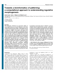 Towards a Bioinformatics of Patterning: a Computational Approach to Understanding Regulative Morphogenesis