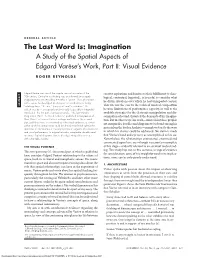 A Study of the Spatial Aspects of Edgard Varèse's Work, Part II
