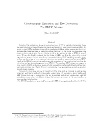Cryptographic Extraction and Key Derivation: the HKDF Scheme