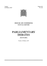 House of Commons Official Report