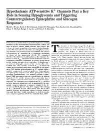 Hypothalamic ATP-Sensitive K Channels Play a Key Role In