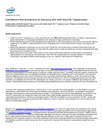 Intel Delivers New Architecture for Discovery with Intel® Xeon Phi™ Coprocessors